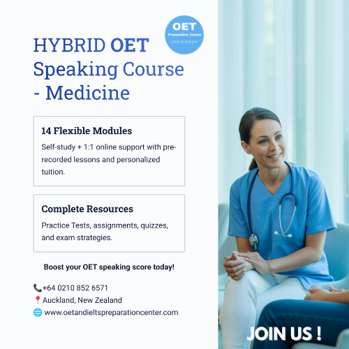 OET Speaking MEDICINE - HYBRID -  Online / 1:1 Course